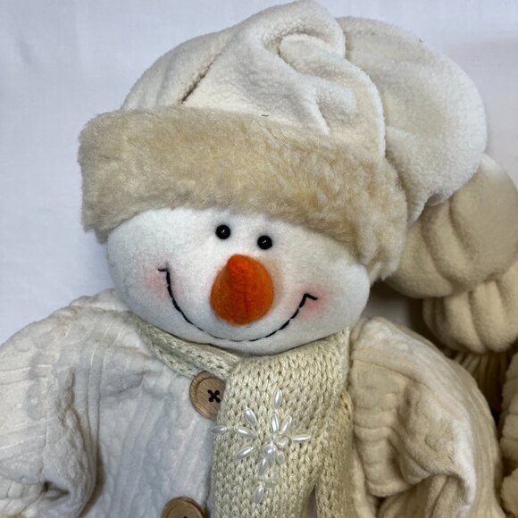 MR & MRS SNOWMAN WEIGHTED SHELF SITTING PLUSH CHRISTMAS HOLIDAY 29" TALL UNIQUE - Picture 3 of 10